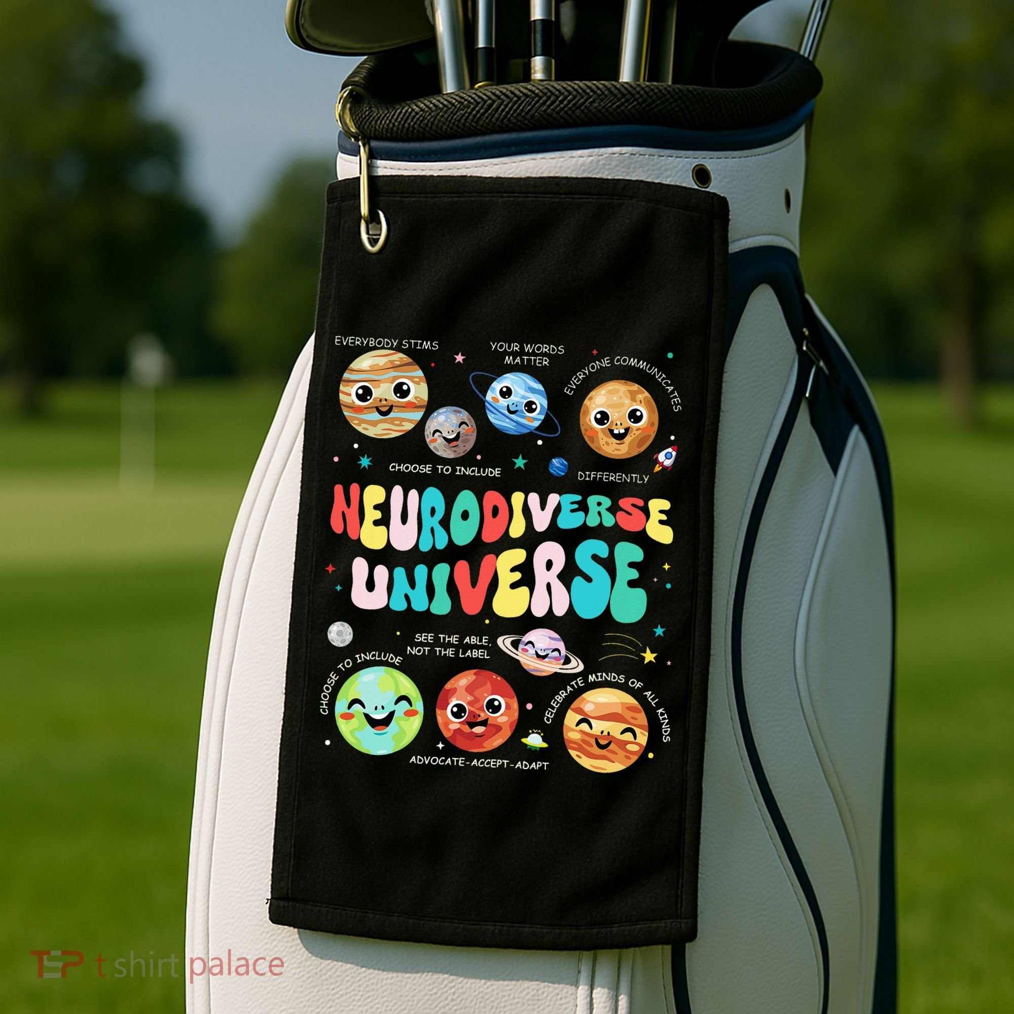 Neurodiverse Universe Neurodiversity Autism Awareness Golf Towel