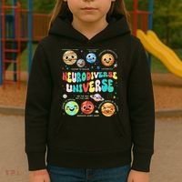 Neurodiverse Universe Neurodiversity Autism Awareness Kids Hoodie thumb 3