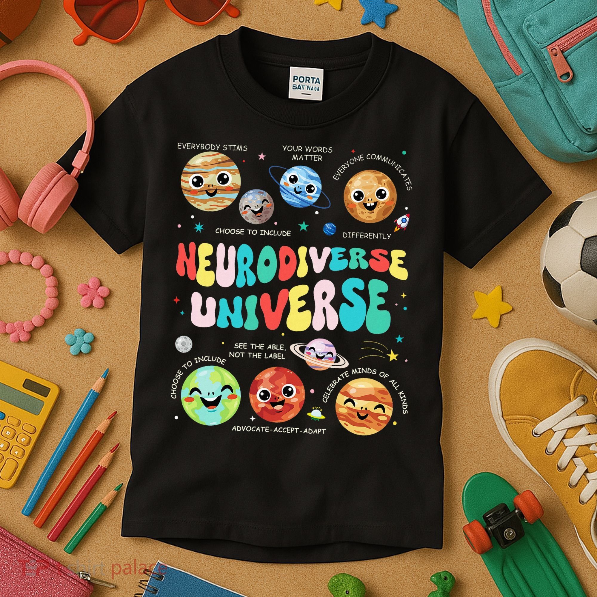 Neurodiverse Universe Neurodiversity Autism Awareness Kids T-Shirt
