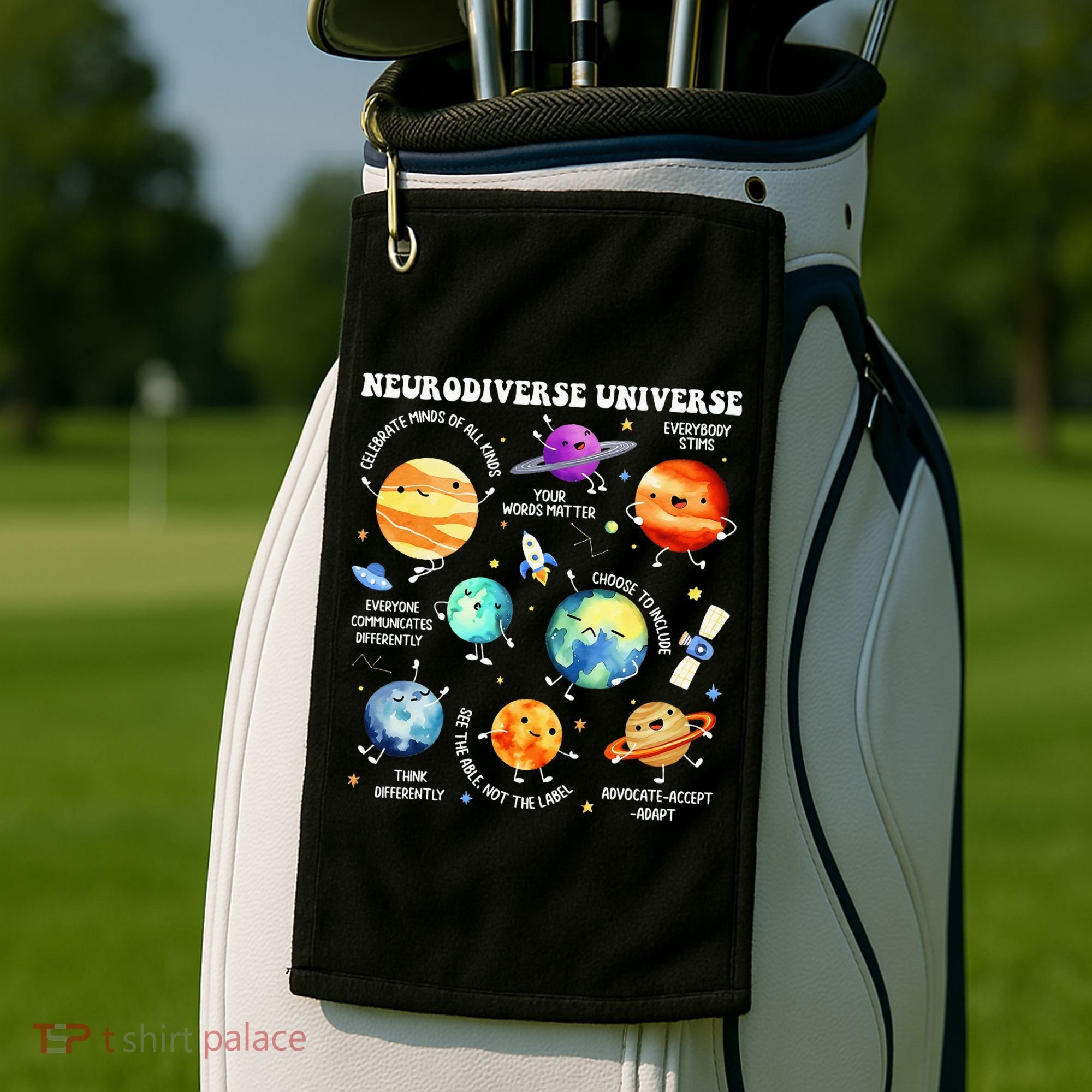 Neurodiverse Universe Neurodiversity Autism Awareness Golf Towel