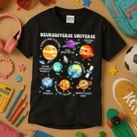 Neurodiverse Universe Neurodiversity Autism Awareness Kids T-Shirt thumb 3
