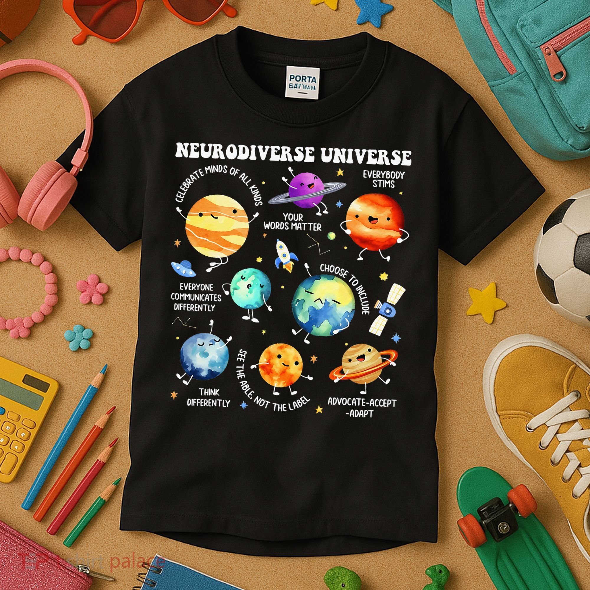 Neurodiverse Universe Neurodiversity Autism Awareness Kids T-Shirt