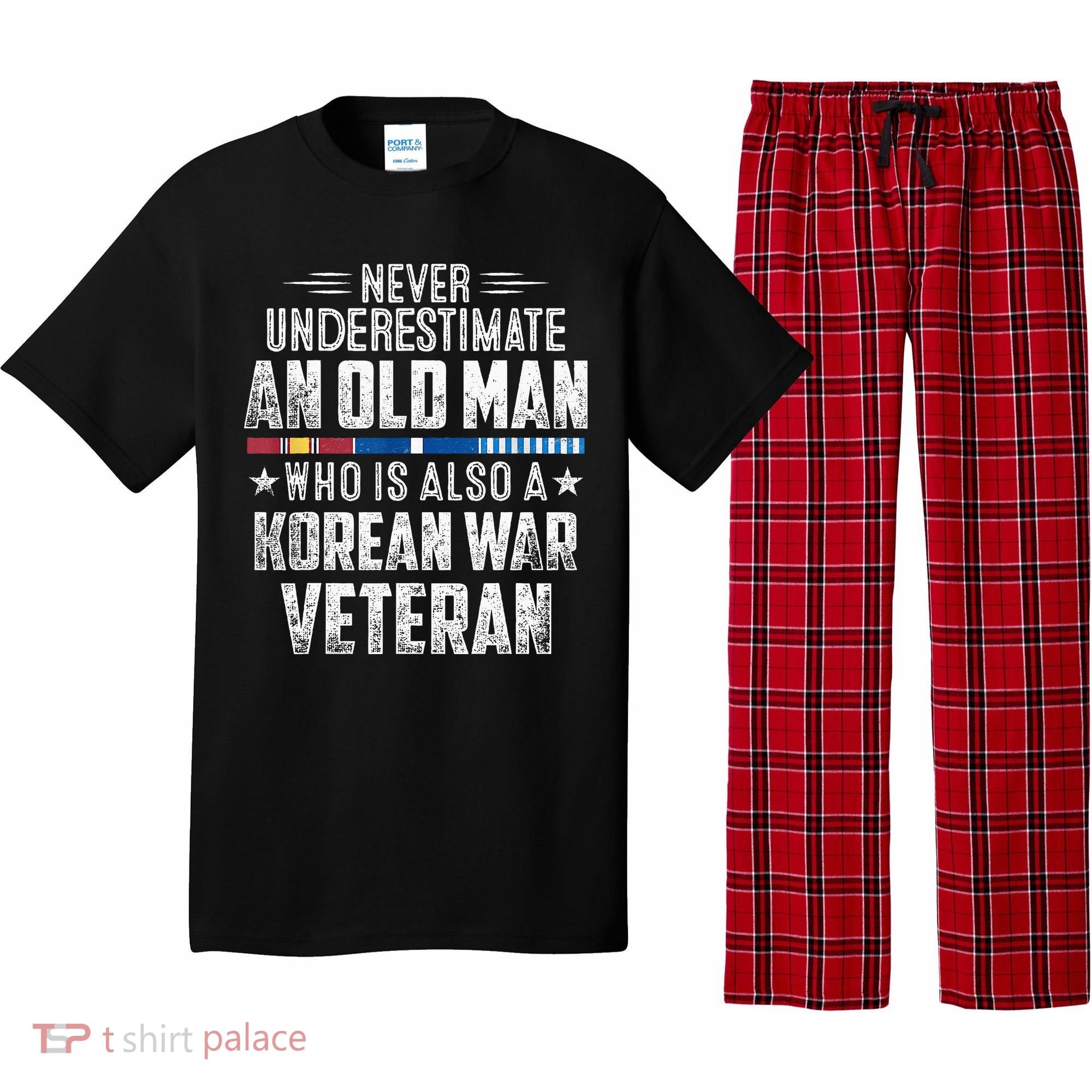 Never Underestimate OLD MAN Korean War Veteran Grandpa Pajama Set