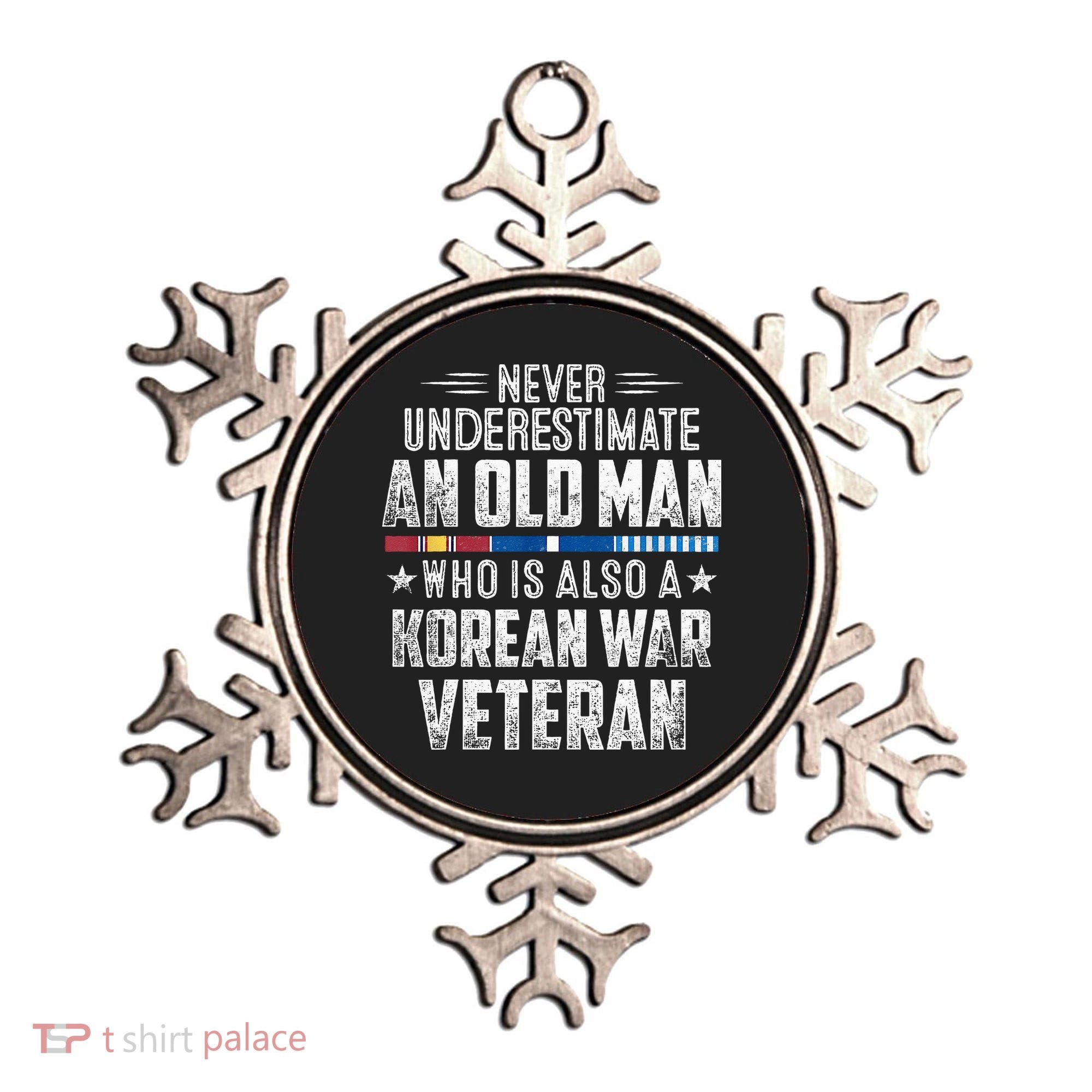 Never Underestimate OLD MAN Korean War Veteran Grandpa Ornament