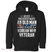 Never Underestimate OLD MAN Korean War Veteran Grandpa Toddler Hoodie thumb 0