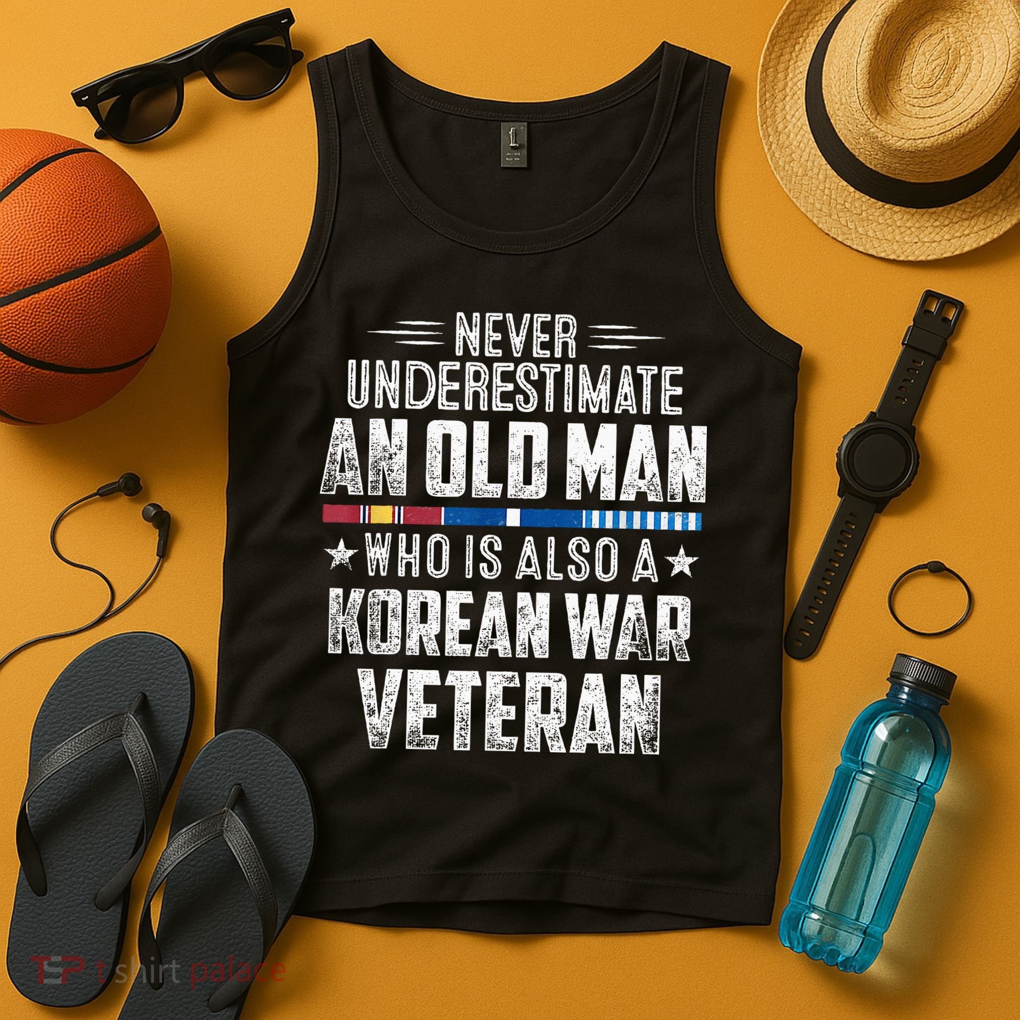 Never Underestimate OLD MAN Korean War Veteran Grandpa Tank Top