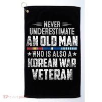 Never Underestimate OLD MAN Korean War Veteran Grandpa Golf Towel thumb 0
