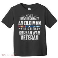 Never Underestimate OLD MAN Korean War Veteran Grandpa Toddler T-Shirt thumb 0