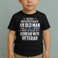Never Underestimate OLD MAN Korean War Veteran Grandpa Toddler T-Shirt thumb 2