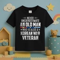Never Underestimate OLD MAN Korean War Veteran Grandpa Toddler T-Shirt thumb 3