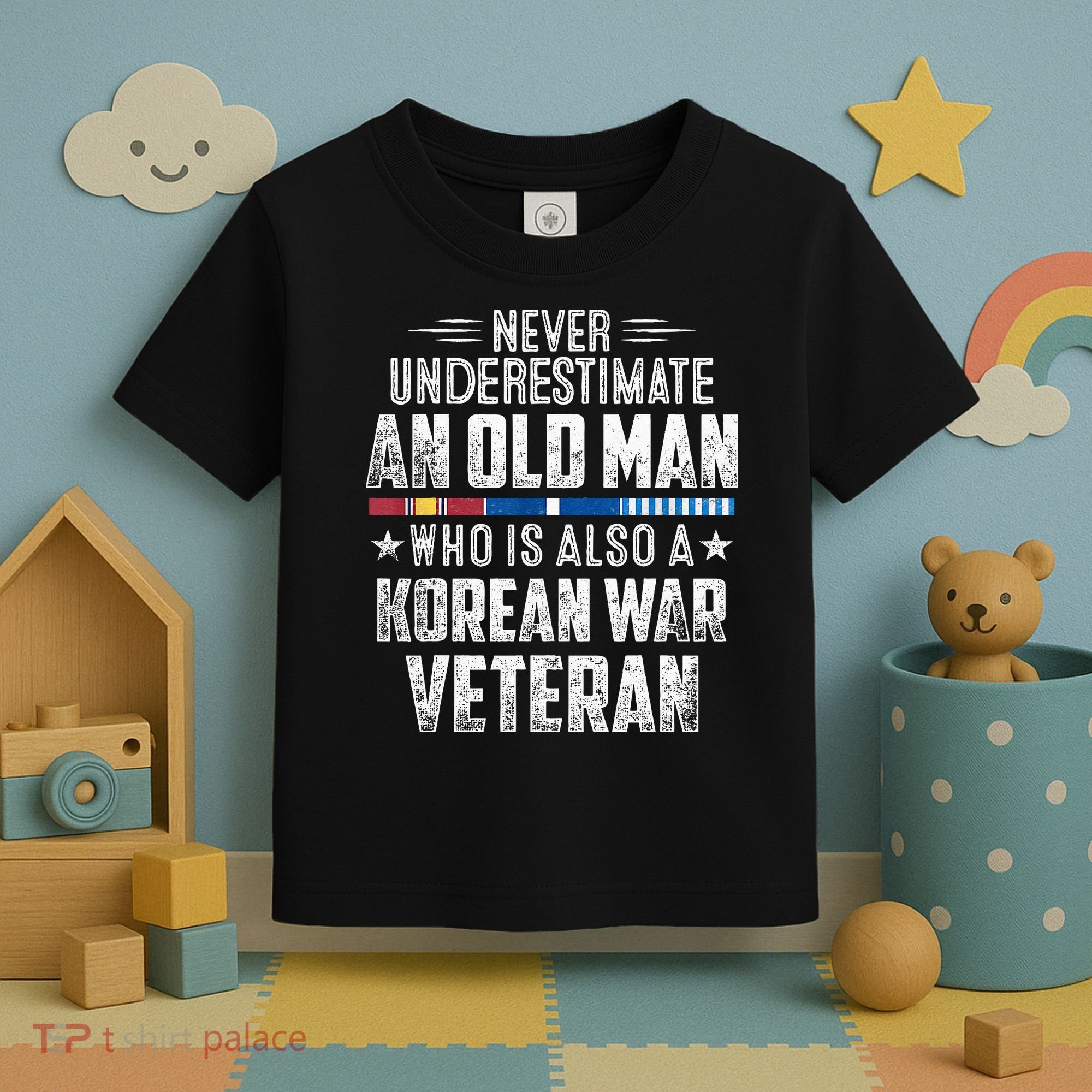 Never Underestimate OLD MAN Korean War Veteran Grandpa Toddler T-Shirt