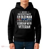 Never Underestimate OLD MAN Korean War Veteran Grandpa Kids Hoodie thumb 4