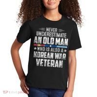 Never Underestimate OLD MAN Korean War Veteran Grandpa Kids T-Shirt thumb 2