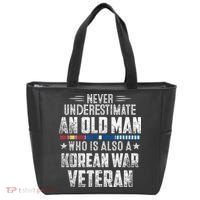 Never Underestimate OLD MAN Korean War Veteran Grandpa Tote Bag thumb 0