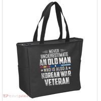 Never Underestimate OLD MAN Korean War Veteran Grandpa Tote Bag thumb 2