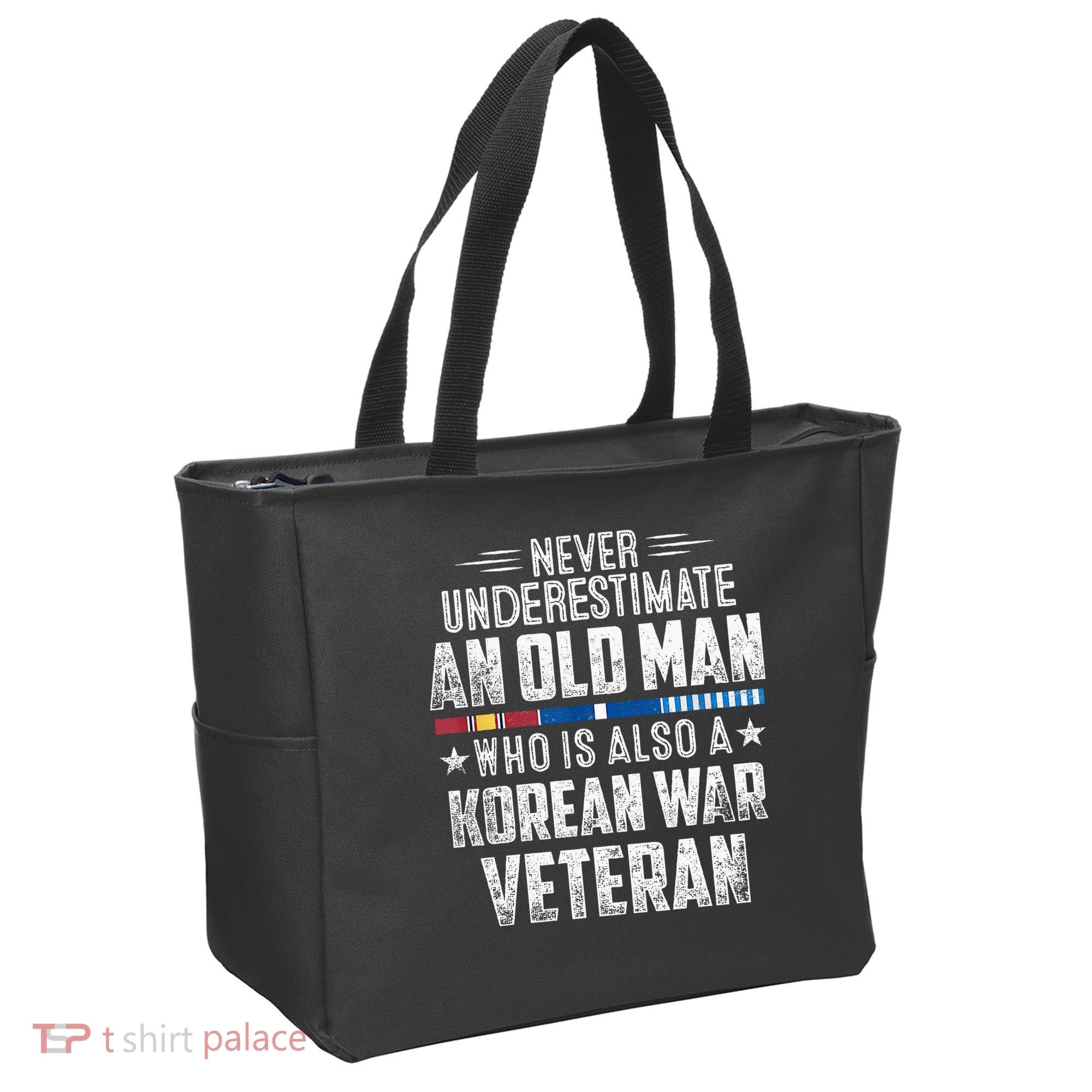 Never Underestimate OLD MAN Korean War Veteran Grandpa Tote Bag