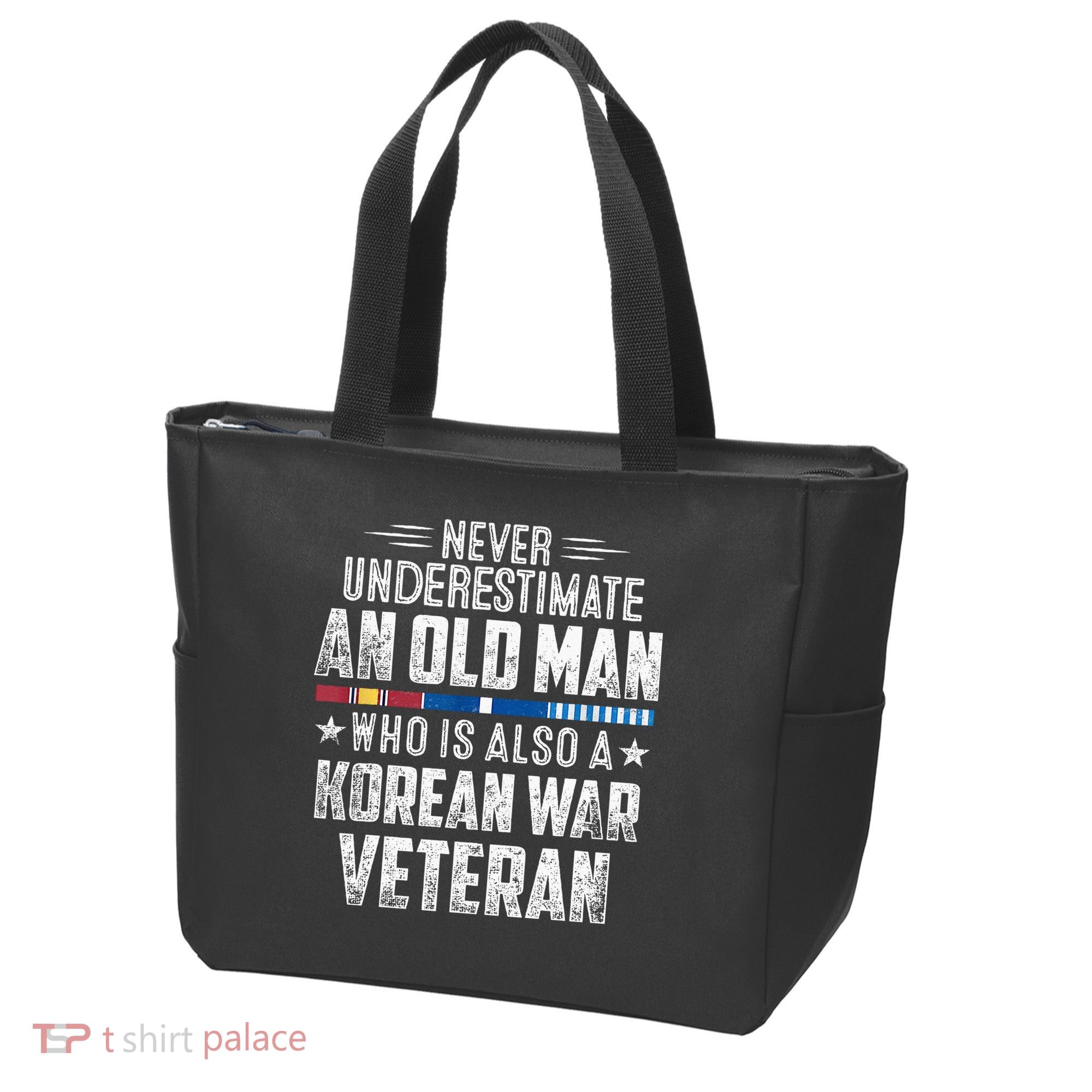 Never Underestimate OLD MAN Korean War Veteran Grandpa Tote Bag