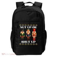 Nut Up Or Shut Up Funny & Tacky Embellished Nutcracker Xmas Backpack thumb 0