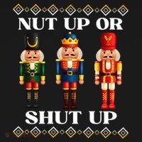 Nut Up Or Shut Up Funny & Tacky Embellished Nutcracker Xmas Bucket Hat thumb 4