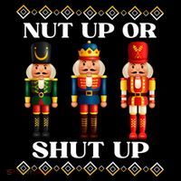 Nut Up Or Shut Up Funny & Tacky Embellished Nutcracker Xmas Women's Hoodie thumb 2