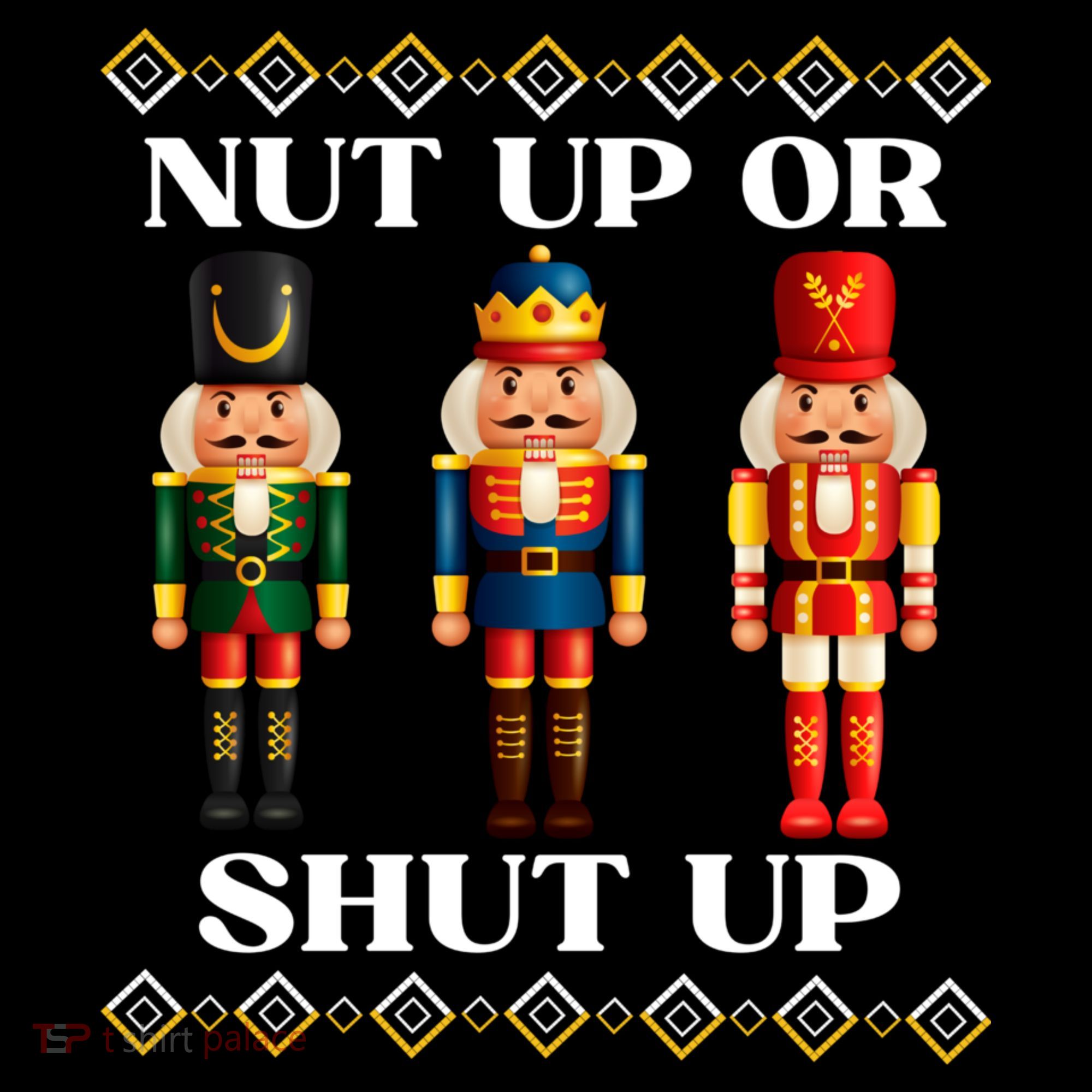 Nut Up Or Shut Up Funny & Tacky Embellished Nutcracker Xmas Women's Hoodie