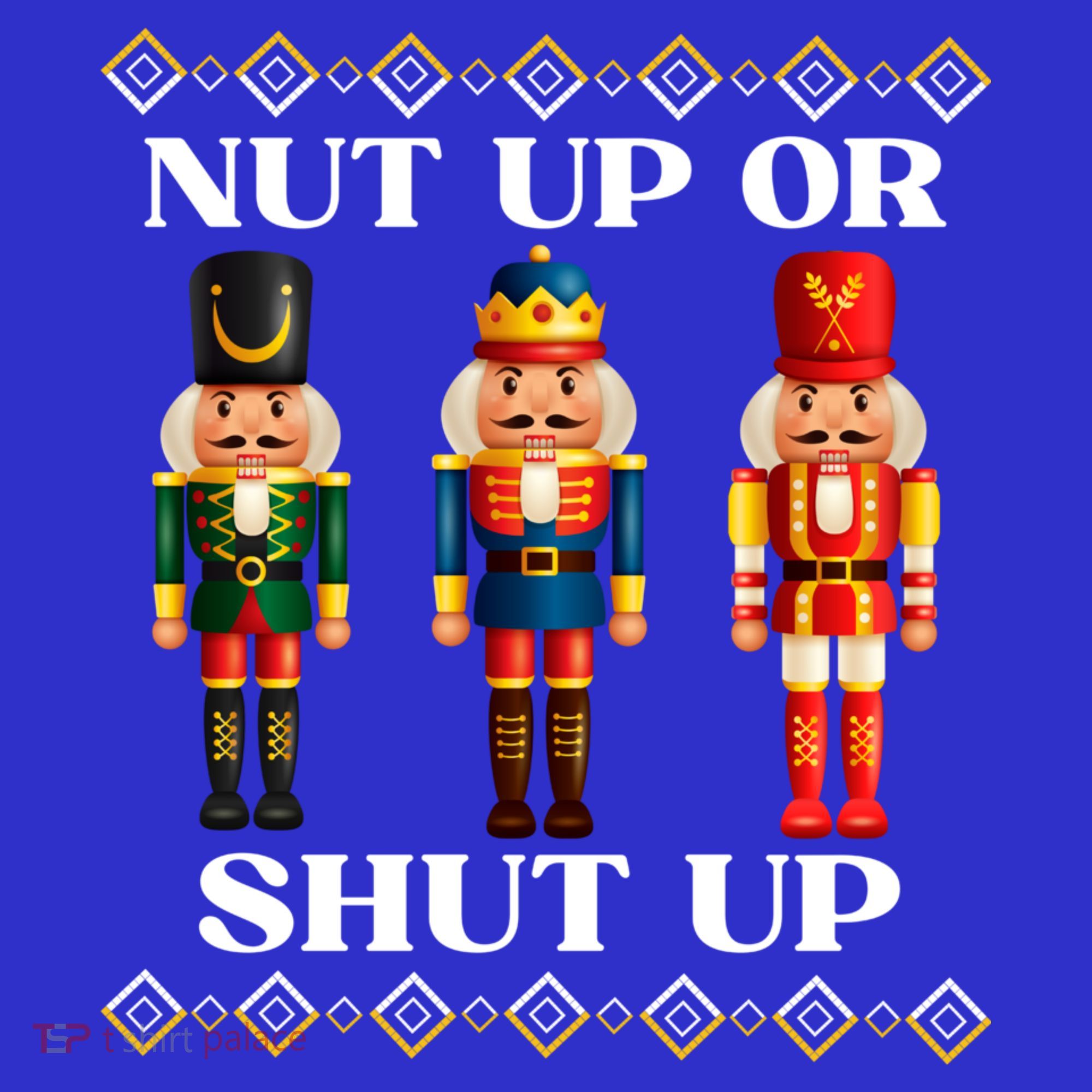 Nut Up Or Shut Up Funny & Tacky Embellished Nutcracker Xmas Kids Sweatshirt