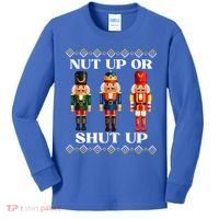 Nut Up Or Shut Up Funny & Tacky Embellished Nutcracker Xmas Kids Long Sleeve Shirt thumb 0