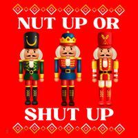Nut Up Or Shut Up Funny & Tacky Embellished Nutcracker Xmas Santa Hat thumb 1