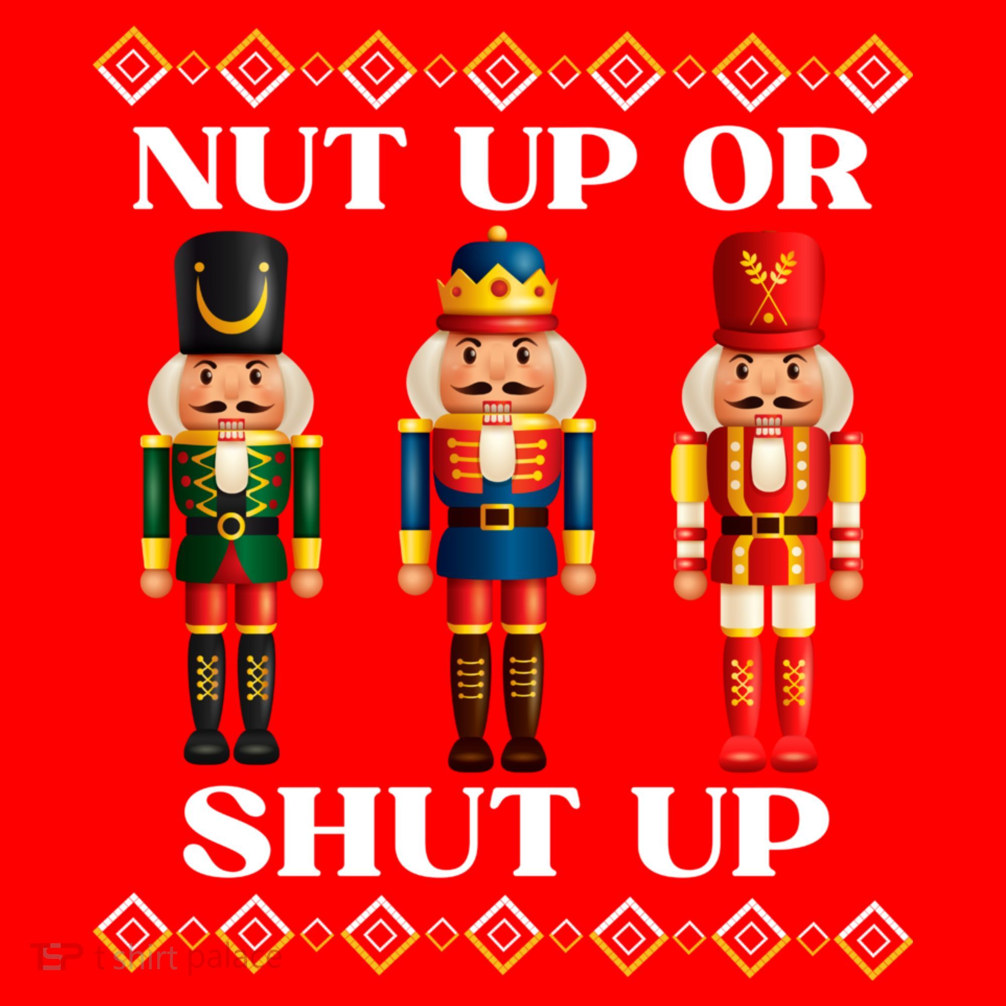 Nut Up Or Shut Up Funny & Tacky Embellished Nutcracker Xmas Santa Hat