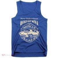 Never Underestimate Old Guy With A Muscle Car Classic Cars Gift Tank Top thumb 0
