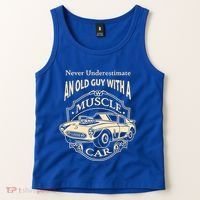 Never Underestimate Old Guy With A Muscle Car Classic Cars Gift Tank Top thumb 2