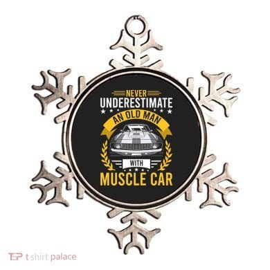 Never Underestimate Old With Muscle Car Great Gift Ornament