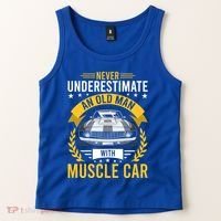 Never Underestimate Old With Muscle Car Great Gift Tank Top thumb 2