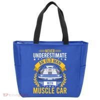 Never Underestimate Old With Muscle Car Great Gift Tote Bag thumb 0