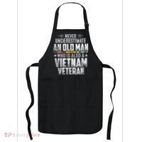 Never Underestimate OLD MAN Vietnam Veteran Dad Grandpa Apron thumb 0