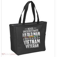 Never Underestimate OLD MAN Vietnam Veteran Dad Grandpa Tote Bag thumb 2