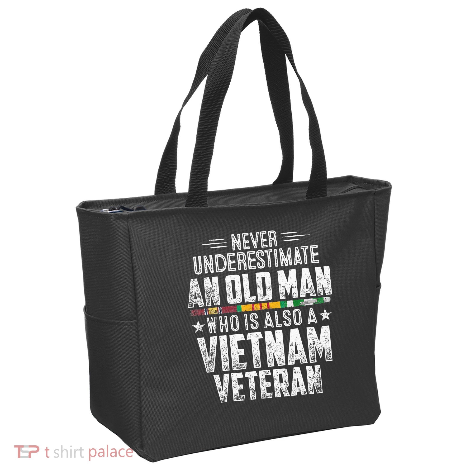 Never Underestimate OLD MAN Vietnam Veteran Dad Grandpa Tote Bag
