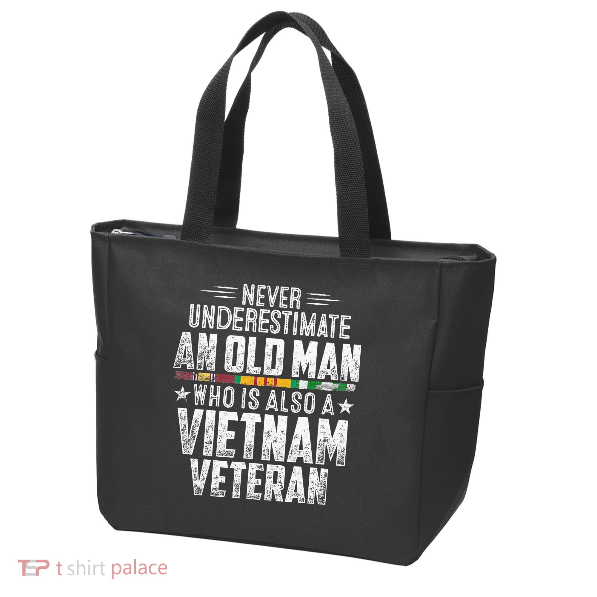 Never Underestimate OLD MAN Vietnam Veteran Dad Grandpa Tote Bag
