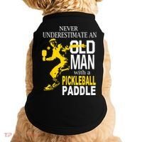 Never Underestimate Old Man With Pickleball Paddle Doggie Tank thumb 0