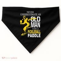 Never Underestimate Old Man With Pickleball Paddle USA-Made Doggie Bandana thumb 0