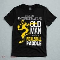 Never Underestimate Old Man With Pickleball Paddle T-Shirt thumb 5
