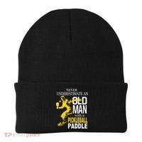 Never Underestimate Old Man With Pickleball Paddle Beanie thumb 0