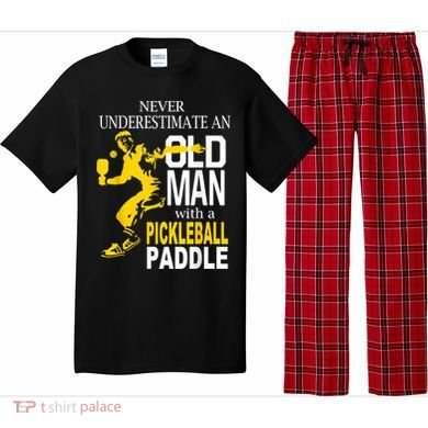 Never Underestimate Old Man With Pickleball Paddle Pajama Set