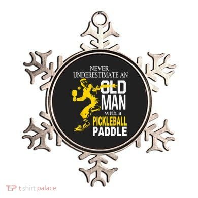 Never Underestimate Old Man With Pickleball Paddle Ornament