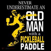 Never Underestimate Old Man With Pickleball Paddle Toddler Hoodie thumb 2