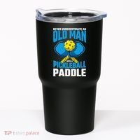 Never Underestimate Old Man Pickleball Paddle Dad Husband Tumbler thumb 0