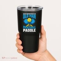 Never Underestimate Old Man Pickleball Paddle Dad Husband Tumbler thumb 2