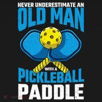 Never Underestimate Old Man Pickleball Paddle Dad Husband Ornament thumb 1