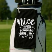 Nice Until Proven Naughty Golf Towel thumb 2