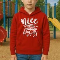 Nice Until Proven Naughty Kids Hoodie thumb 2